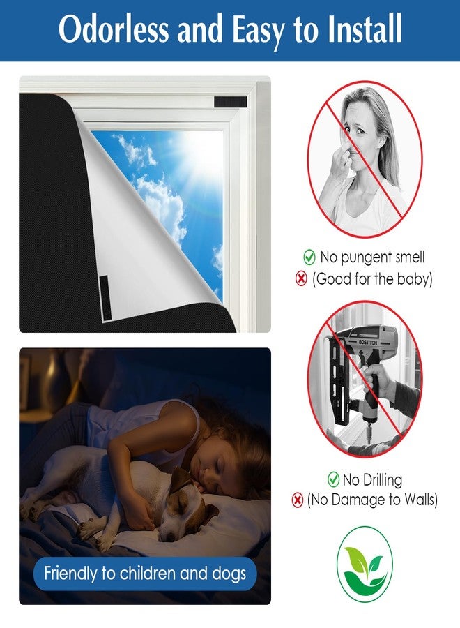 PATTENGO Blackout Window Cover, Portable DIY Window Blinds,Travel Window Blackout Curtains for Baby Nursery, Bedroom, Dorm Room and Media Room (Black 118"x57") - Image 3